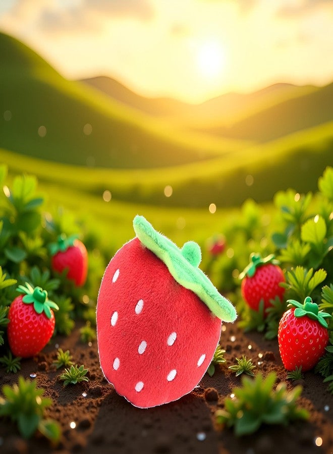Qintreesify Red Strawberry Practical Design and Interactive Plush Squeaky Dog Toys Electronic Motion Pet Toy for Prevent Boredom Red Pet Supplies Creative and Exquisite Dog Squeak Toys Pet Supplies - Image 5